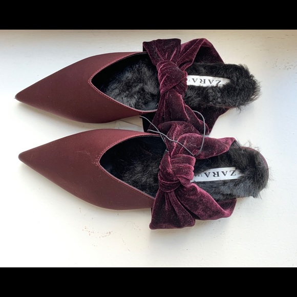 Zara special edition satin point toe slip on shoes - Picture 3 of 5